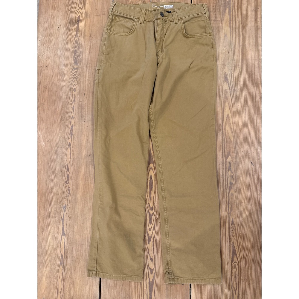 Carhartt‎ BN2517 M Rugged Flex Relaxed Canvas 5 Pocket Work Pants Mens 31x32 Tan